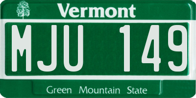 VT license plate MJU149