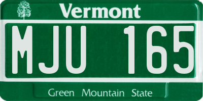 VT license plate MJU165