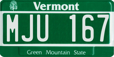 VT license plate MJU167