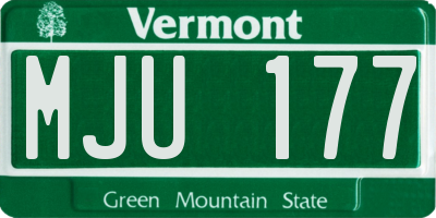 VT license plate MJU177