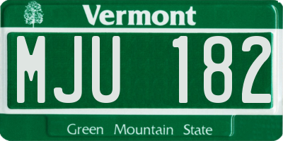 VT license plate MJU182