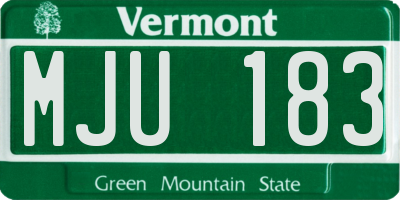 VT license plate MJU183