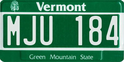 VT license plate MJU184