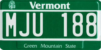 VT license plate MJU188