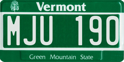 VT license plate MJU190