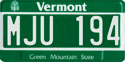 VT license plate MJU194