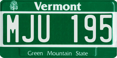 VT license plate MJU195