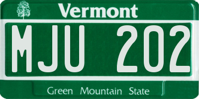 VT license plate MJU202