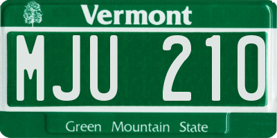 VT license plate MJU210