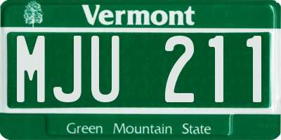 VT license plate MJU211