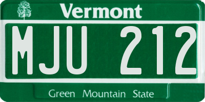 VT license plate MJU212