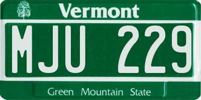 VT license plate MJU229