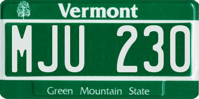 VT license plate MJU230