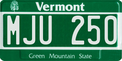 VT license plate MJU250