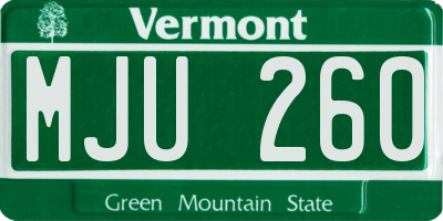 VT license plate MJU260
