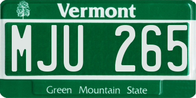 VT license plate MJU265