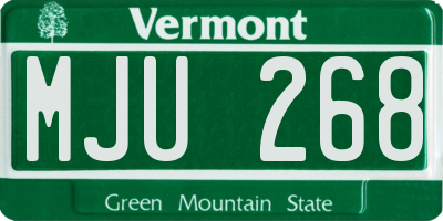 VT license plate MJU268