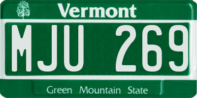 VT license plate MJU269