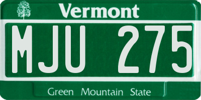 VT license plate MJU275
