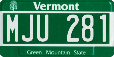 VT license plate MJU281