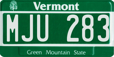 VT license plate MJU283