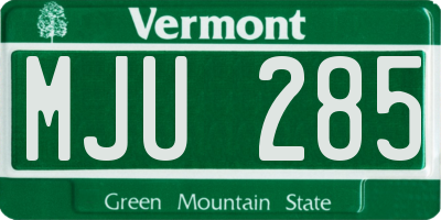 VT license plate MJU285