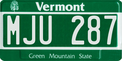 VT license plate MJU287