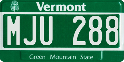 VT license plate MJU288