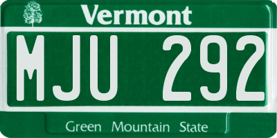 VT license plate MJU292