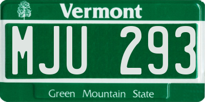 VT license plate MJU293