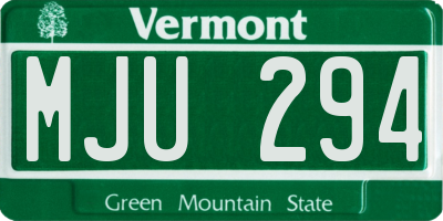 VT license plate MJU294