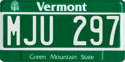 VT license plate MJU297