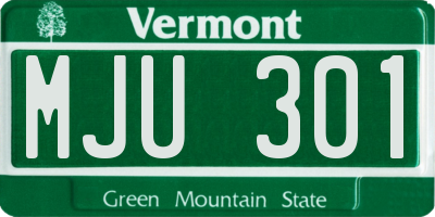 VT license plate MJU301