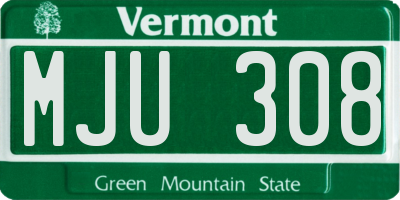 VT license plate MJU308