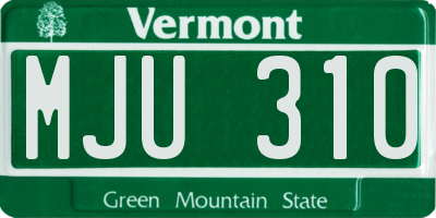 VT license plate MJU310