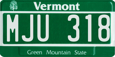 VT license plate MJU318