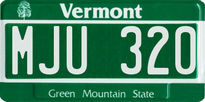 VT license plate MJU320