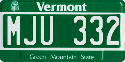 VT license plate MJU332