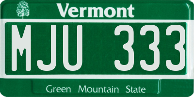 VT license plate MJU333