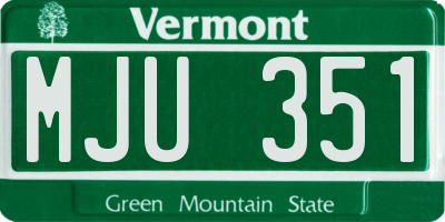 VT license plate MJU351