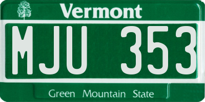 VT license plate MJU353