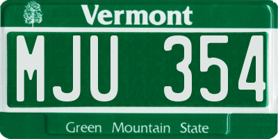VT license plate MJU354