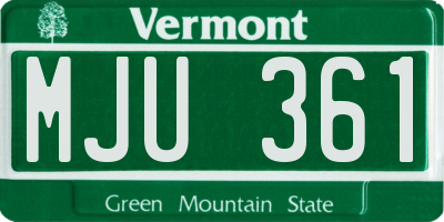 VT license plate MJU361