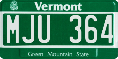VT license plate MJU364
