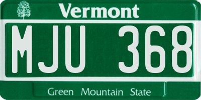 VT license plate MJU368