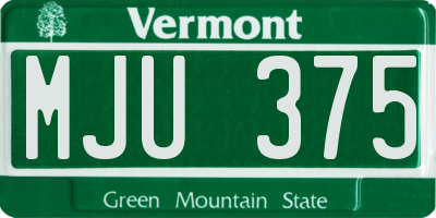 VT license plate MJU375