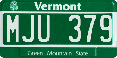 VT license plate MJU379