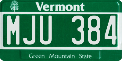 VT license plate MJU384
