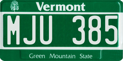 VT license plate MJU385