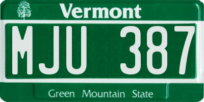 VT license plate MJU387